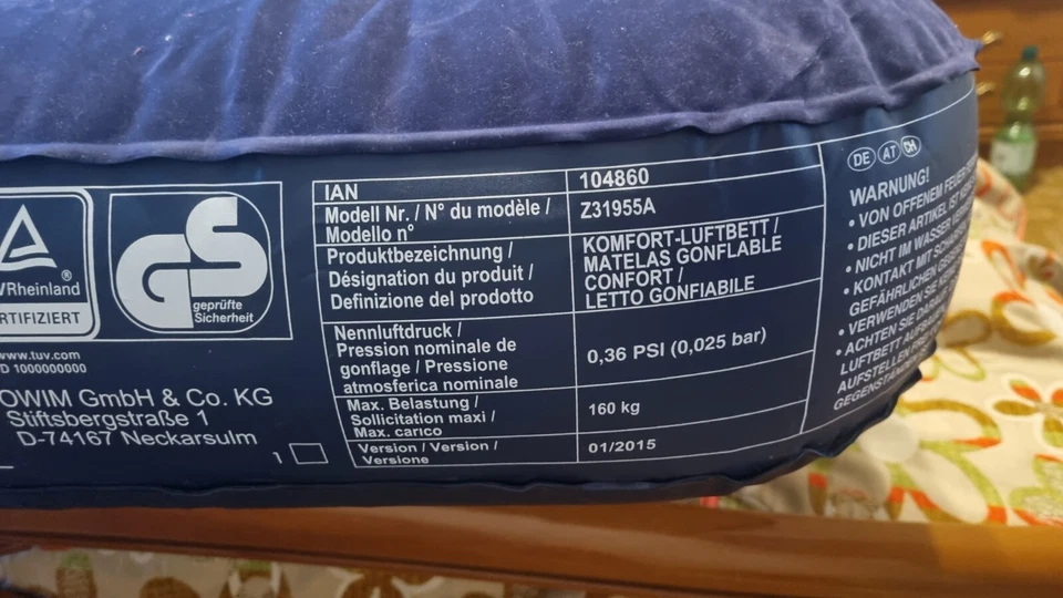 meradiso - Komfort-Gästebett Luftmatratze 180 x 132 x 20 cm  mit El. Pumpe - Bild 4 von 4