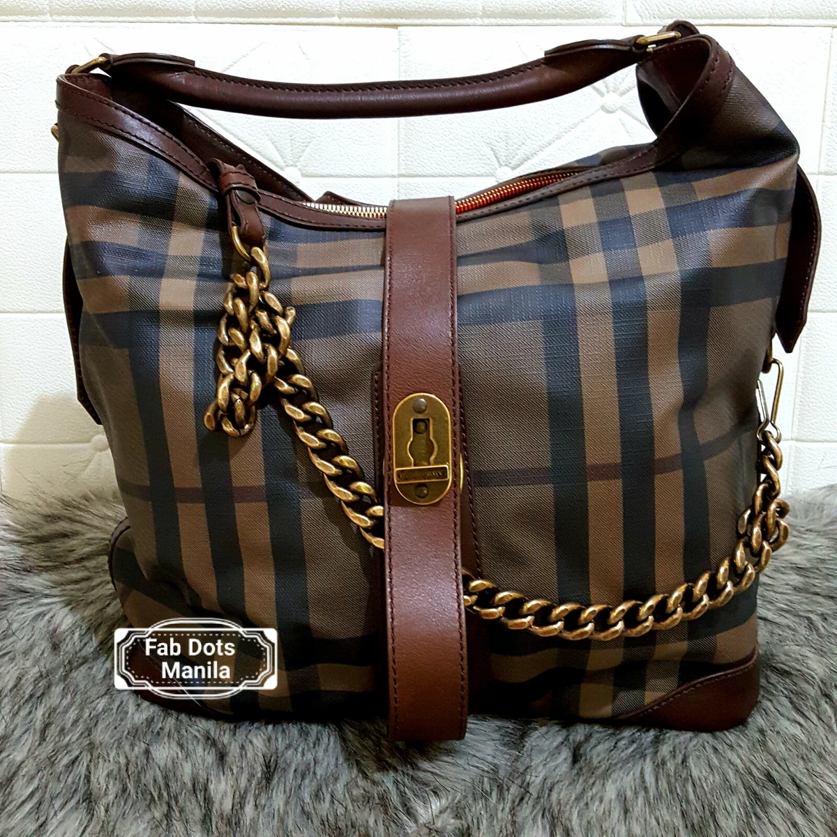 Burberry smoked check bag on sale