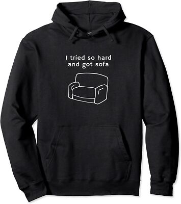 I Tried So Hard And Got Sofa Funny Quote Sarcastic Unisex Hooded Sweatshirt