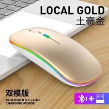 Bluetooth LED 2.4G Wireless Mouse Luminous Slim Design for Laptop - Local Gold
