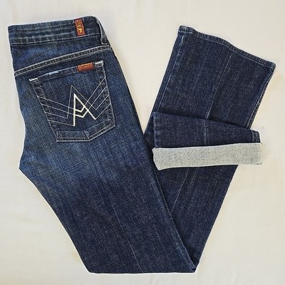 VTG Seven 7 For All Mankind  A  Pocket Jeans Low Rise Slim Flare 31 (33x35) USA