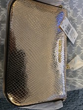 michael kors Vintage Clutch 32H7MF9W6K Soft pink Metallic Leather Md Chain