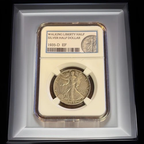 1935-D / WALKING LIBERTY HALF DOLLAR [DVC-6596-001] (VINTAGE) KEEPSAKE SLAB / EF