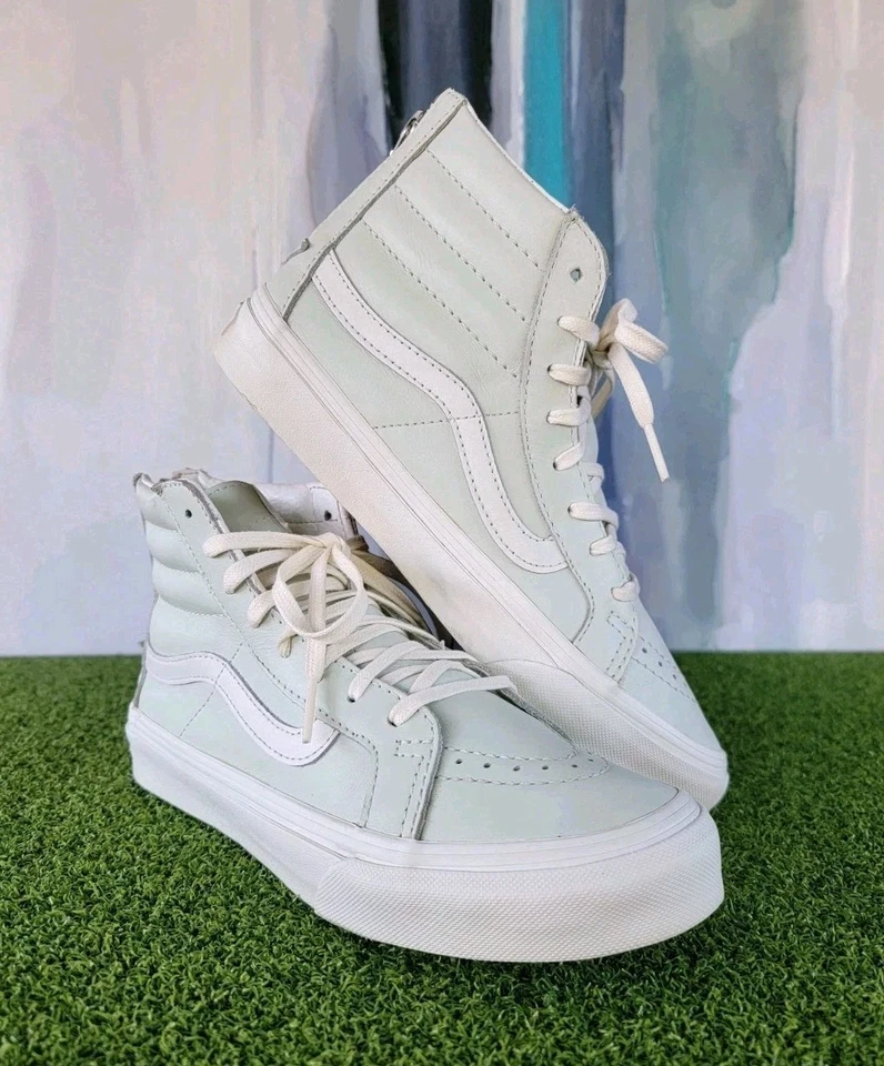 Vans Sk8-Hi Slim Cremallera Cuero Zephyr Azul Mujer EE. UU. 6.5 ~ Juventud 5 Foto 2 de 4