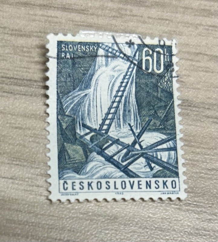 **Used Stamp** Czechoslovakia Great Hawk Gorge  60 Czechoslovak halér  1963