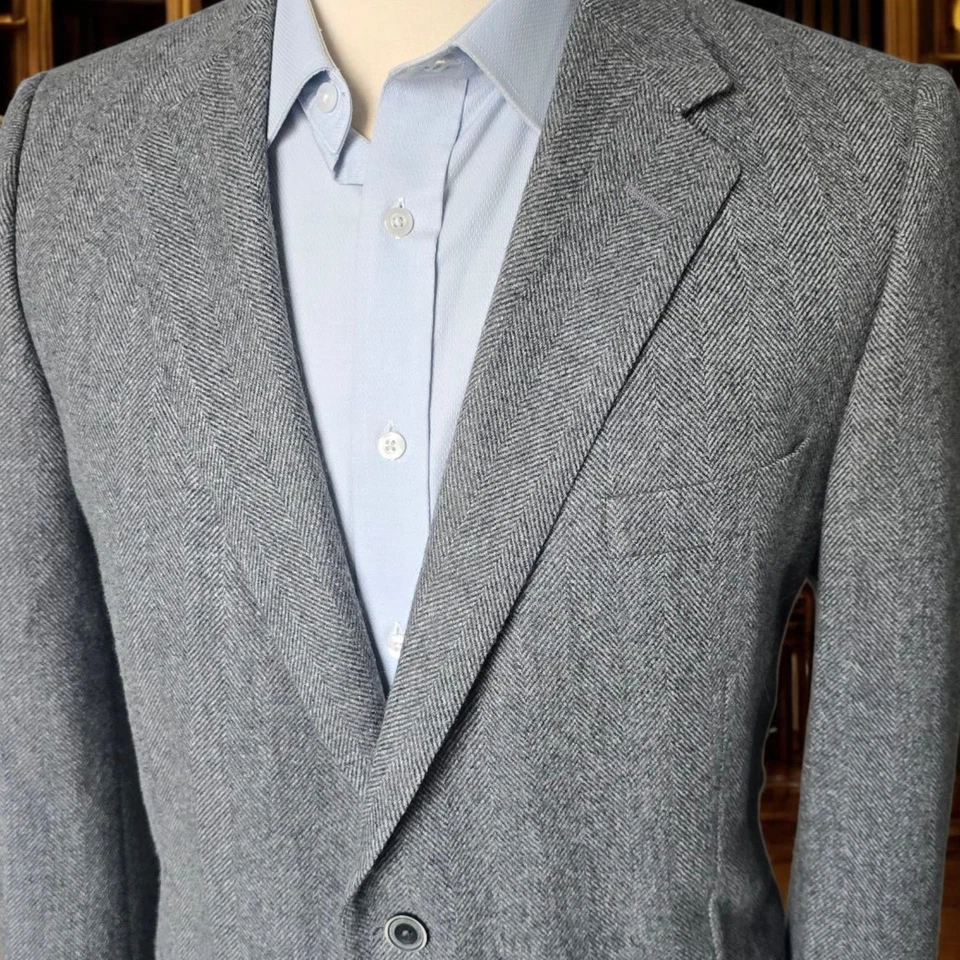 Blazer Samuelsohn 44R DELGADO Completo Lona Funcionamiento Puño Espiga Tweed 24 pulgadas Brazos Foto 3 de 4