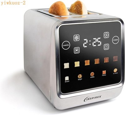 Inspirex Touch Screen Toaster - 2 Slice Extra-Wide Slots - 5 Bread Type and 6 Br