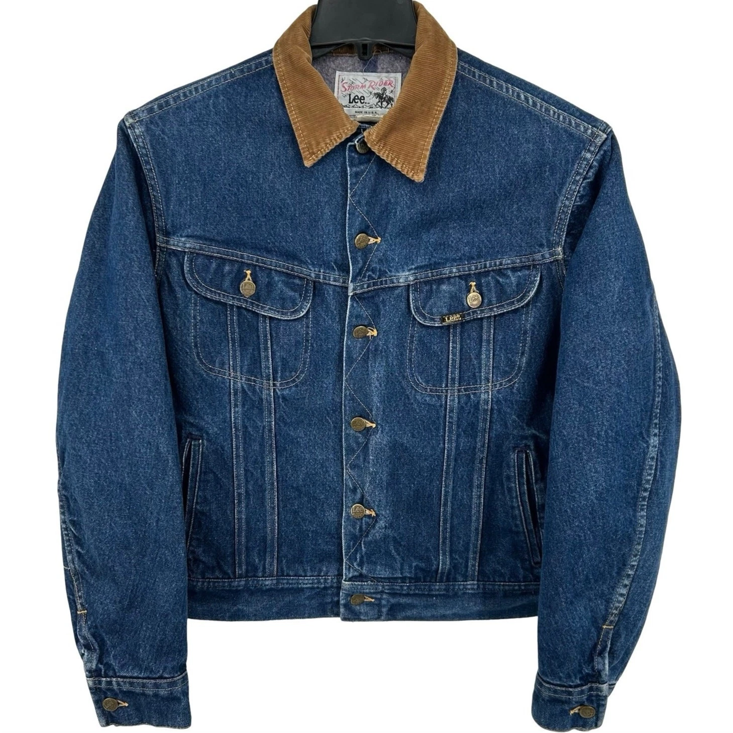 VTG 80s Men's LEE Storm Rider Collared Wool Blanket Lined Blue Denim Jacket 42L
Opens in a new windo