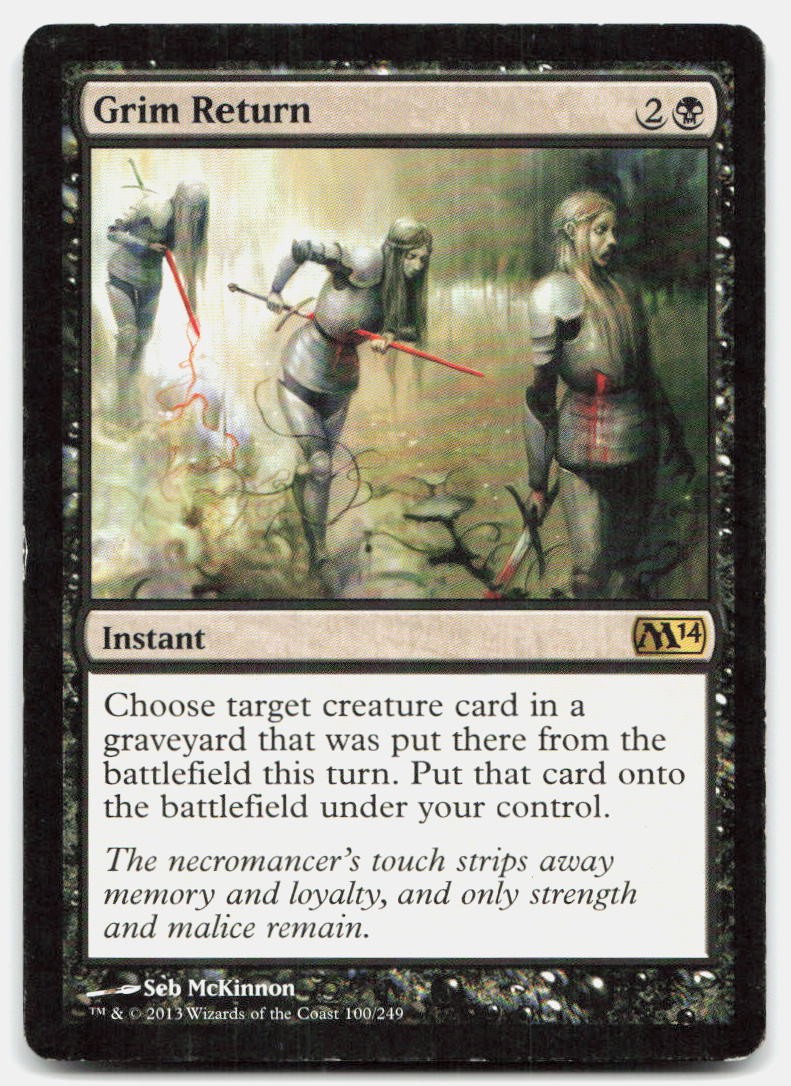 Grim Return 100 Rare Magic 2014 (M14) Magic: The Gathering Lightly Played
