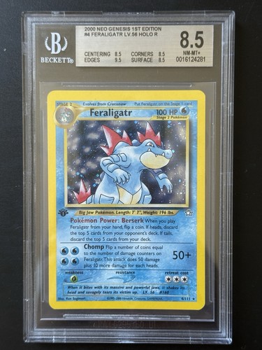Feraligatr (1st Edition) graded BGS 8.5 for sale on eBay