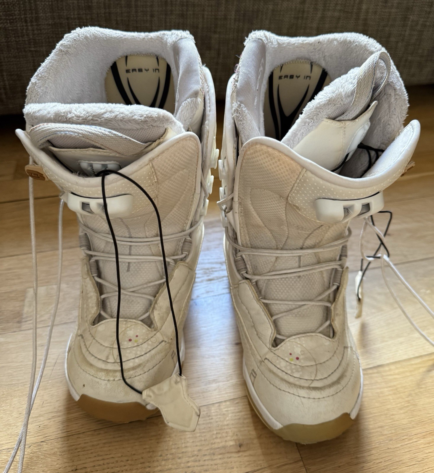 Salomon Fusion F22 stivali da snowboard bianchi da donna 24 cm UK 5 EUR 38 USA 6 5