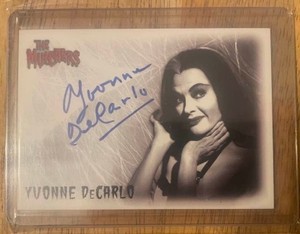 Yvonne DeCarlo Signed Card Lilly Munster