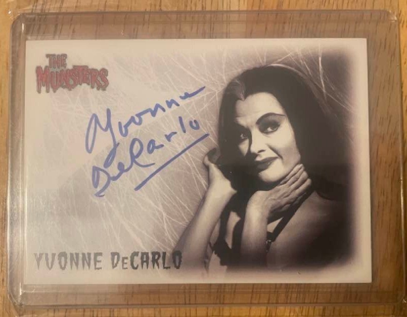 Yvonne DeCarlo Signed Card Lilly Munster