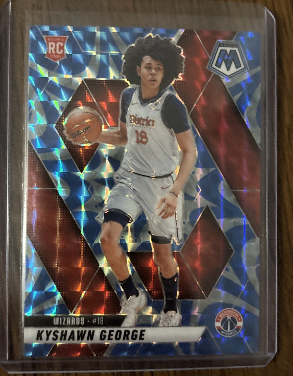 2024-25 Panini Mosaic - Rookies Kyshawn George #247 Ice Mosaic Prizm /125 (RC)