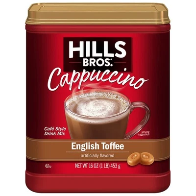 Hills Bros. Instant Cappuccino Mix, English Toffee (16 16 Ounce (Pack of 1)