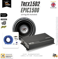 AudioControl EPIC1500 1500W Monoblock Amp + DB Audio TREX-15D2 15″ SPL Sub + Kit