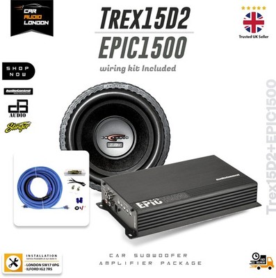 AudioControl EPIC1500 1500W Monoblock Verstärker + DB Audio TREX-15D2 15   SPL Sub + Kit