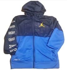 Jordan Blue Therma-Fit Hooded Full Zip Jacket Boys 12-13 Years Size Large