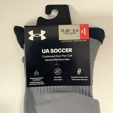 Under Armour Youth UA Soccer Socks Cushioned Over The Calf OTC 13.5K-4.5Y