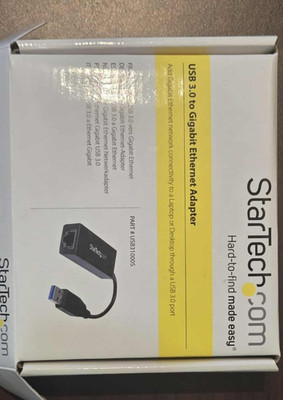 StarTech.com USB 3.0 to Gigabit Ethernet NIC Network Adapter - 10 100 1000...