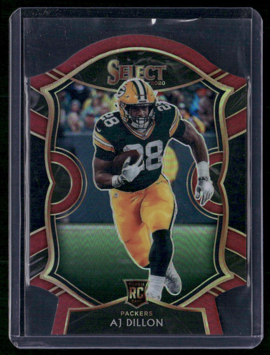 2020 Panini Select #65 AJ Dillon Red Prizm Die Cut
