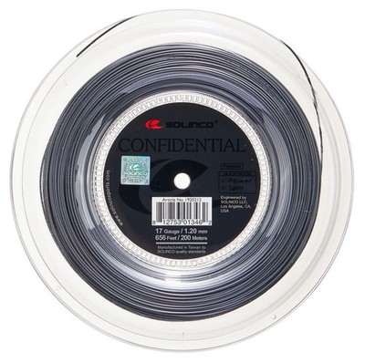 Solinco Confidential Tennissaite - 1,20 mm / 17 - 200 m Rolle - Dark Silver