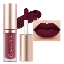 evpct 1Pcs Plum Purple Silky Velvet Matte Liquid Lipstick Lip Gloss Set for W...