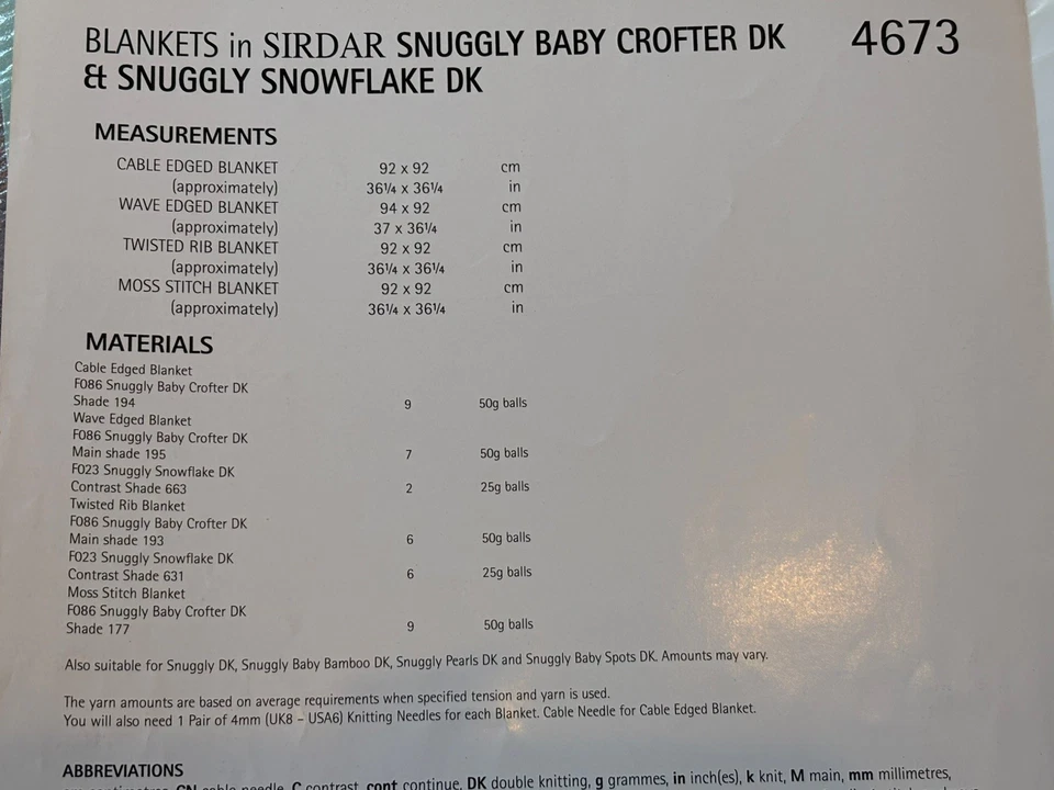 🧶 Knitting Pattern Baby DK Blankets Sirdar 4673 Snuggly Baby Crofter- Snowflake - Image 2 of 2