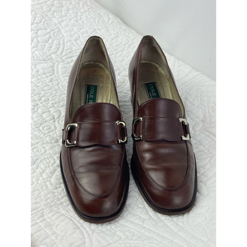 Cole Haan Damengröße 8,5 Braun Leder Slipper Blockabsatz Schuh
