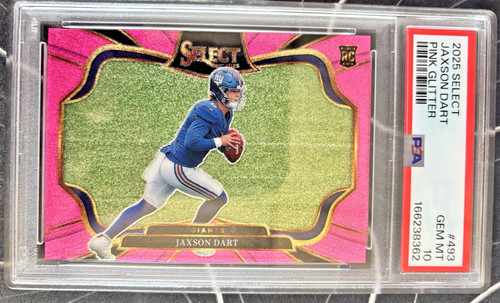 2025 Select - JAXSON DART ROOKIE - Pink Glitter Prizm #6/15 Jersey Match-PSA 10