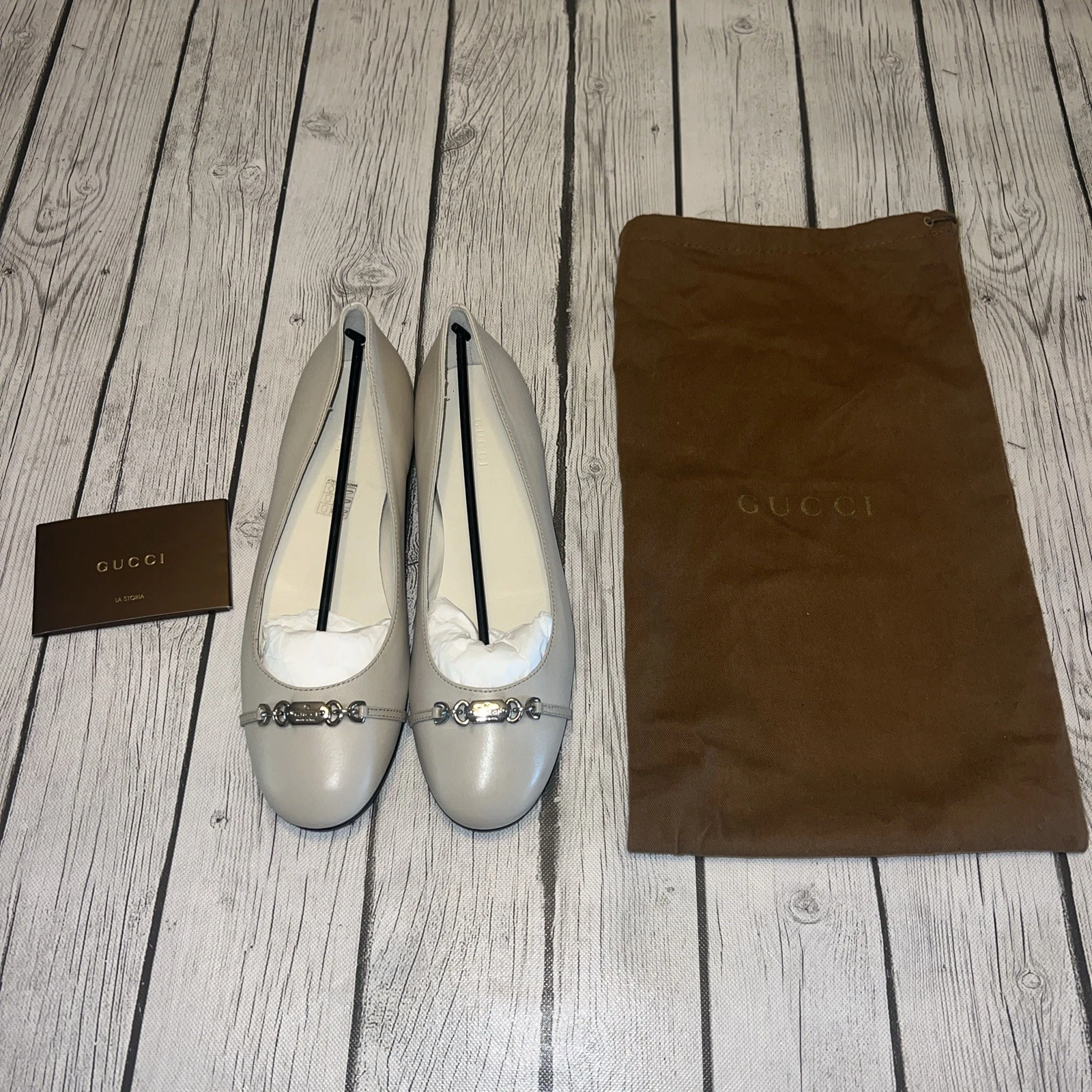 Ballerines femme authentiques GUCCI cuir beige taille 39   9 EXCELLENT