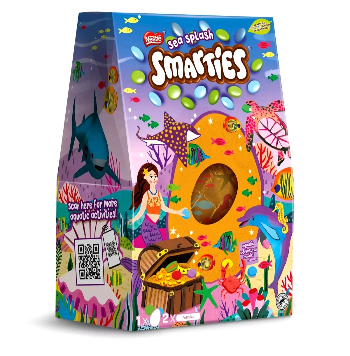 Smarties Milk Chocolate Sea Splash Easter Egg 226g with Smarties Tubes