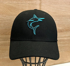 Miami Marlins New Era Batting Practice 39THIRTY Child/Youth Black Mesh Flex Hat.