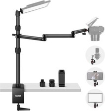 Overhead Camera Rig with Trifold Boom Arm and Desk Mount Stand