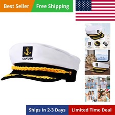 Yacht Sailor Hat, Navy Captain Cap, Adult Marine Admiral Costume
