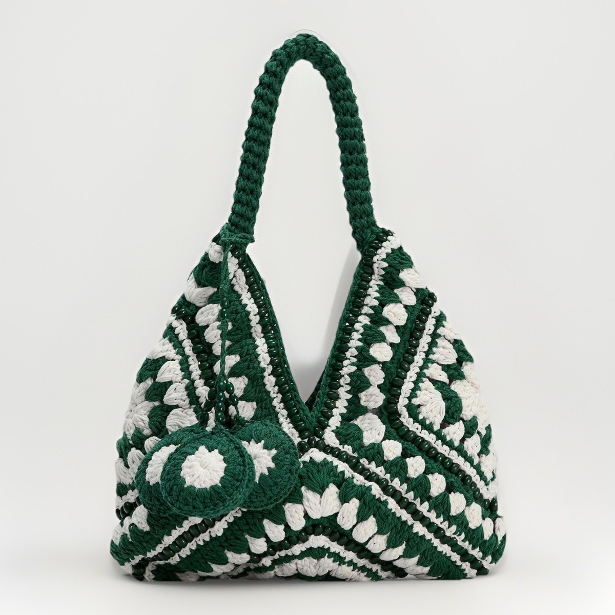 zara crochet bucket bag