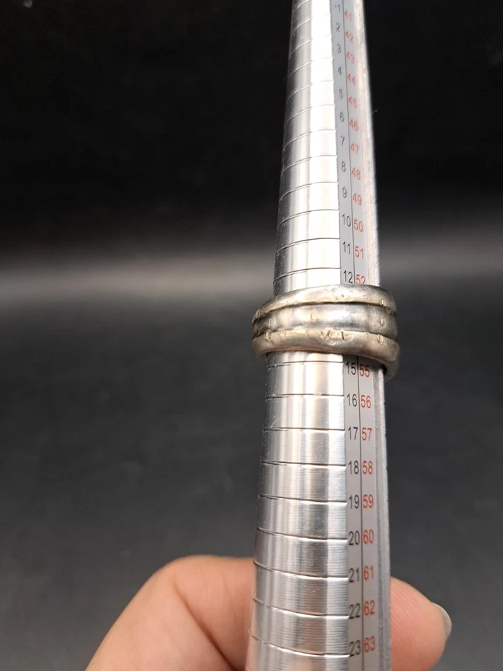 Vintage Spoon Ring Floral Handmade Size 7 Silver Plated Wrap Band - Image 4 of 4