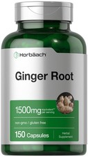 Horb ach Ginger Root Capsules 1500 mg  150 Pills  Non-GMO, Gluten Free 