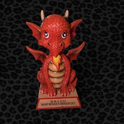 Red Dragon Statue Fantasy Theme 'What Would A Dragon Do' Collectible