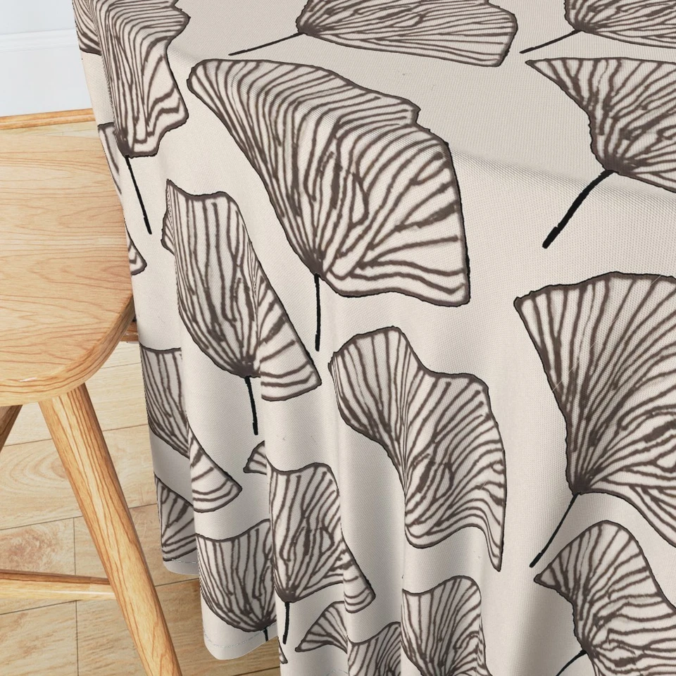 Japandi Farmhouse Art Deco Abstract Printed Round Table Cover, Round Table Cloth - Image 4 of 4