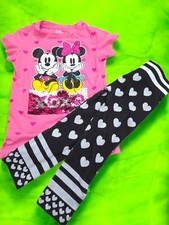  0507 Minnie Mickey Mouse Matched Outfot Girls 4-6X
