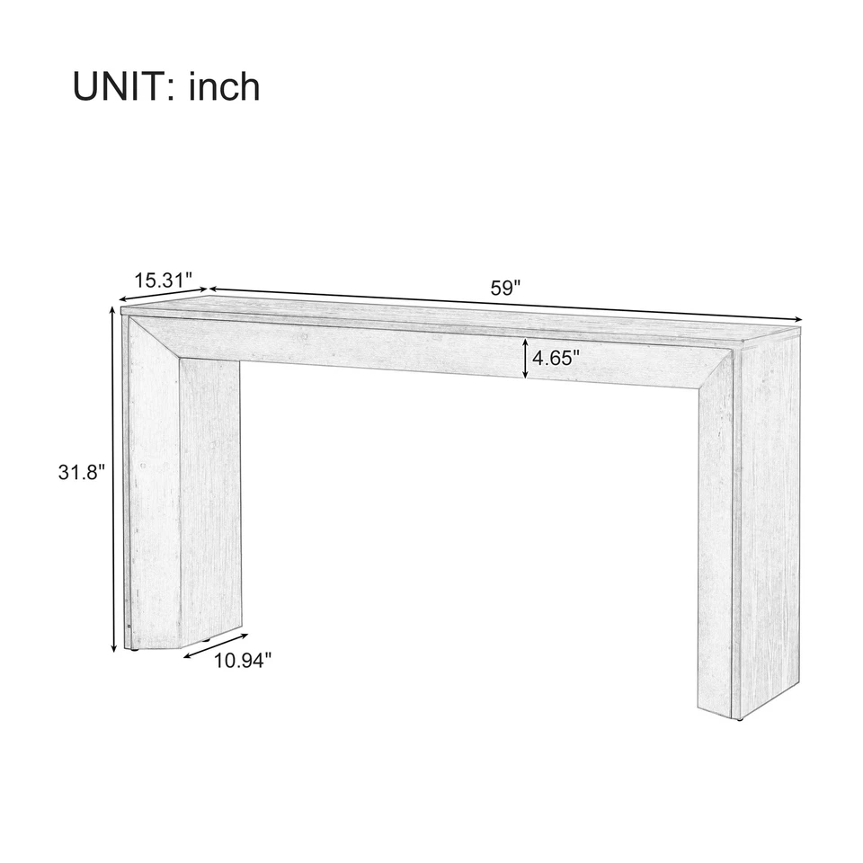 Elegante Consola - Mesa de Entrada Diseño Chimenea con Grano de Madera Natural Foto 3 de 4