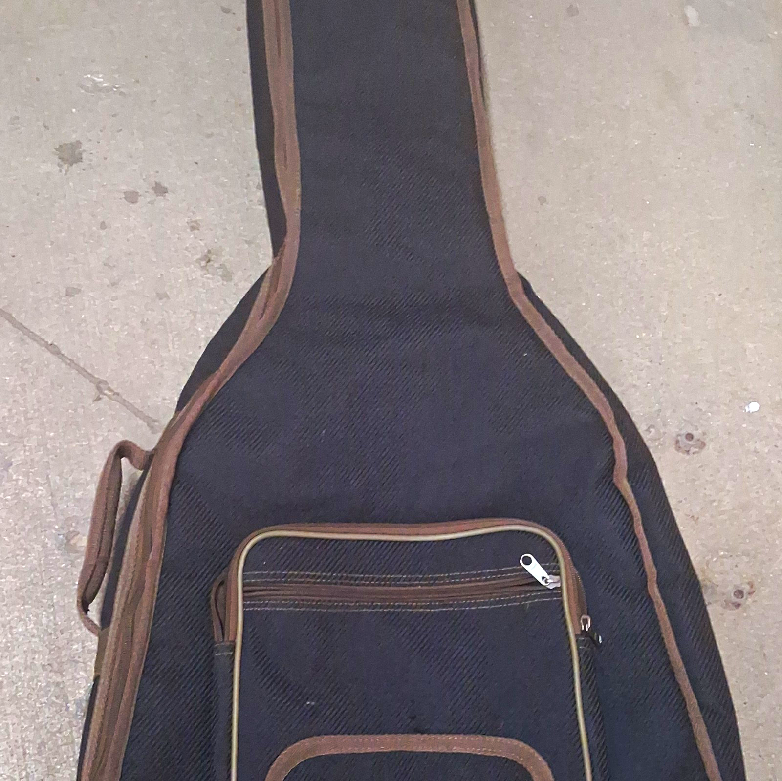 Black & Brown Nylon Guitar Gig Bag Soft Case for Single Guitar Capacity