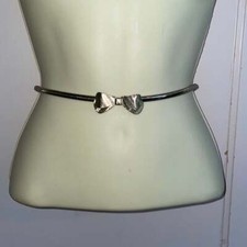 Vtg 80s gold serpentine stretch belt with bow shaped buckle
