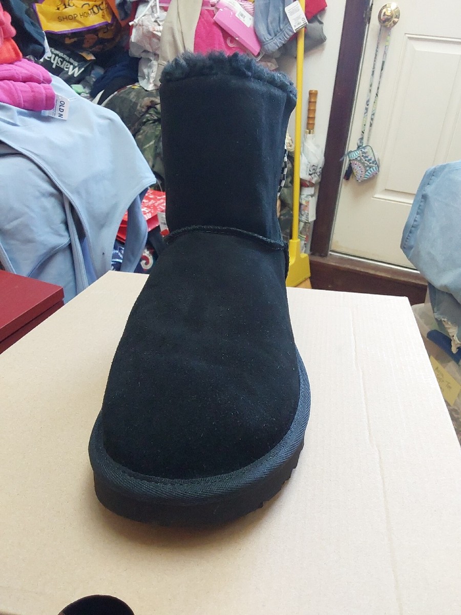 Black Ugg Mini Bailey Button Bling Boot Nib Ugg Womens Mini Bailey