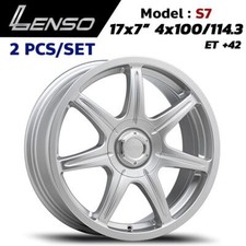 Lenso S7 Wheel Rim 17x7 Pcd 4x100 4x114.3 Et42 Limited Racing Silver Set 2