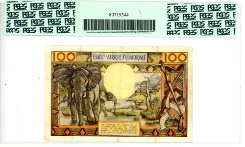 Equatorial African States ... P-3a ... 100 Francs ... ND (1963) ... *VF* PCGS 25 - Picture 2 of 2
