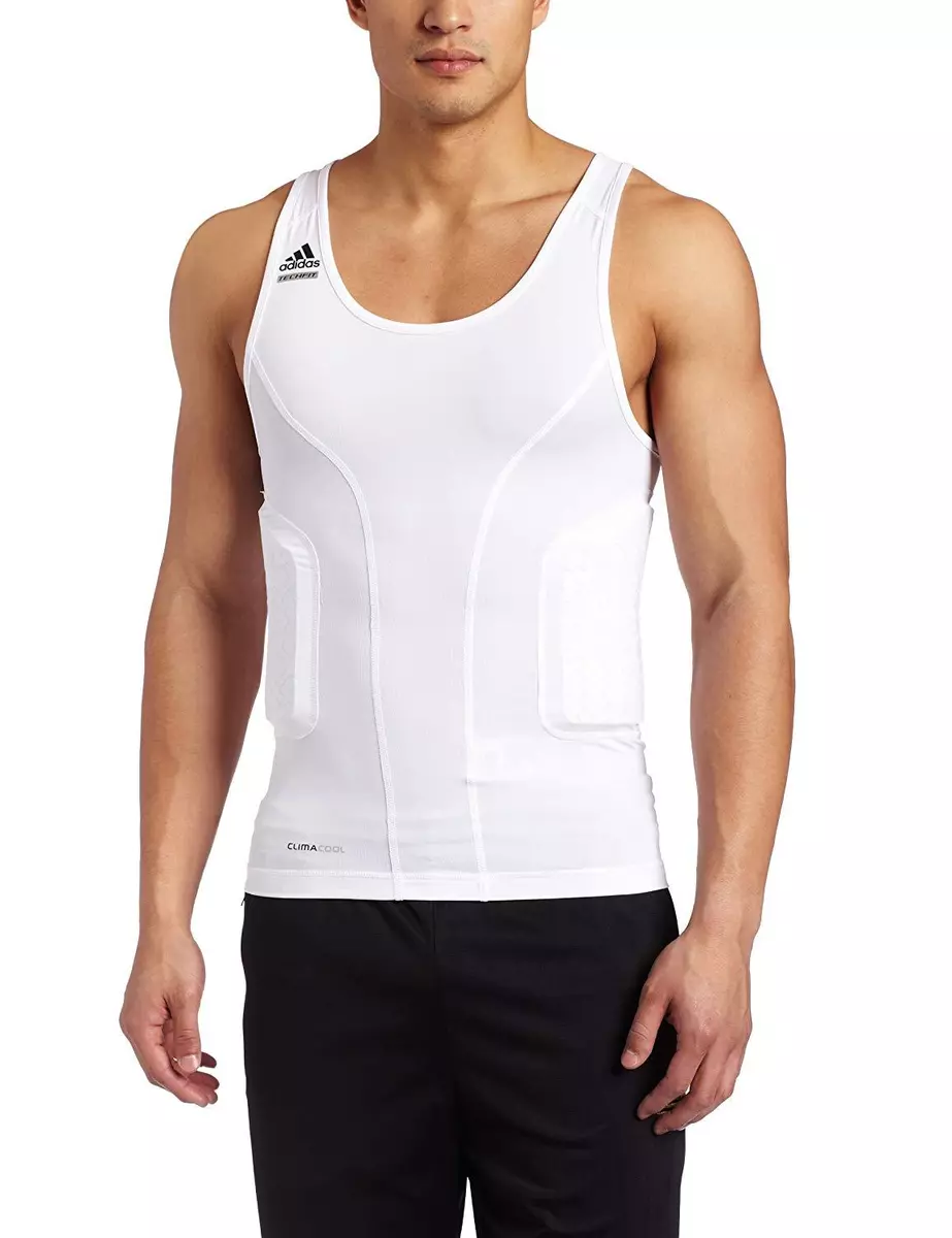 Adidas Men's Techfit Padded Compression Tank top BASKETBALL XXL 3760A WHITE