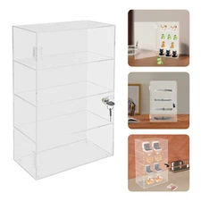 Acrylic Display Case with Lock Keys, 4-tier Showcase Display Cabinet for Home US