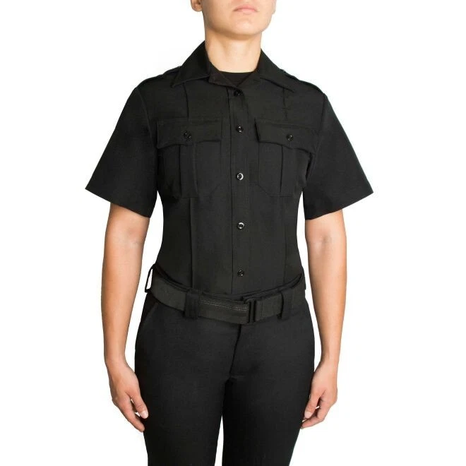 Nuevo: Camisa de uniforme de policía de poliéster de manga corta azul para mujer - 8610W-Z Foto 4 de 4